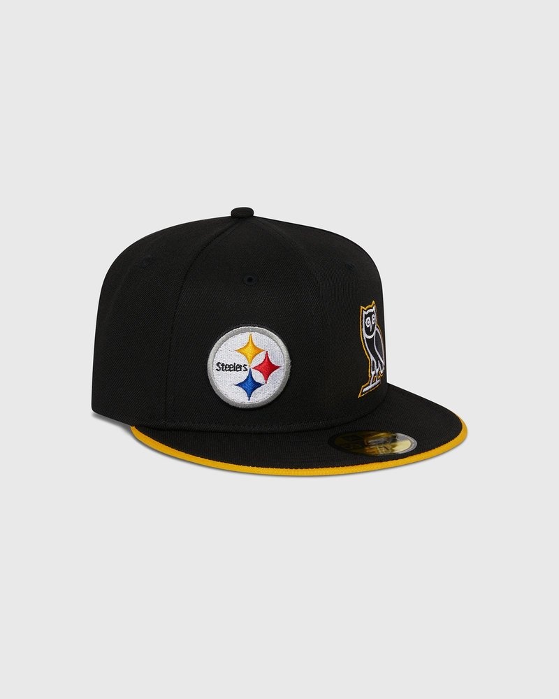 Black OVO NFL Pittsburgh Steelers New Era 59Fifty Fitted Cap Headwear | GF51-D0DO