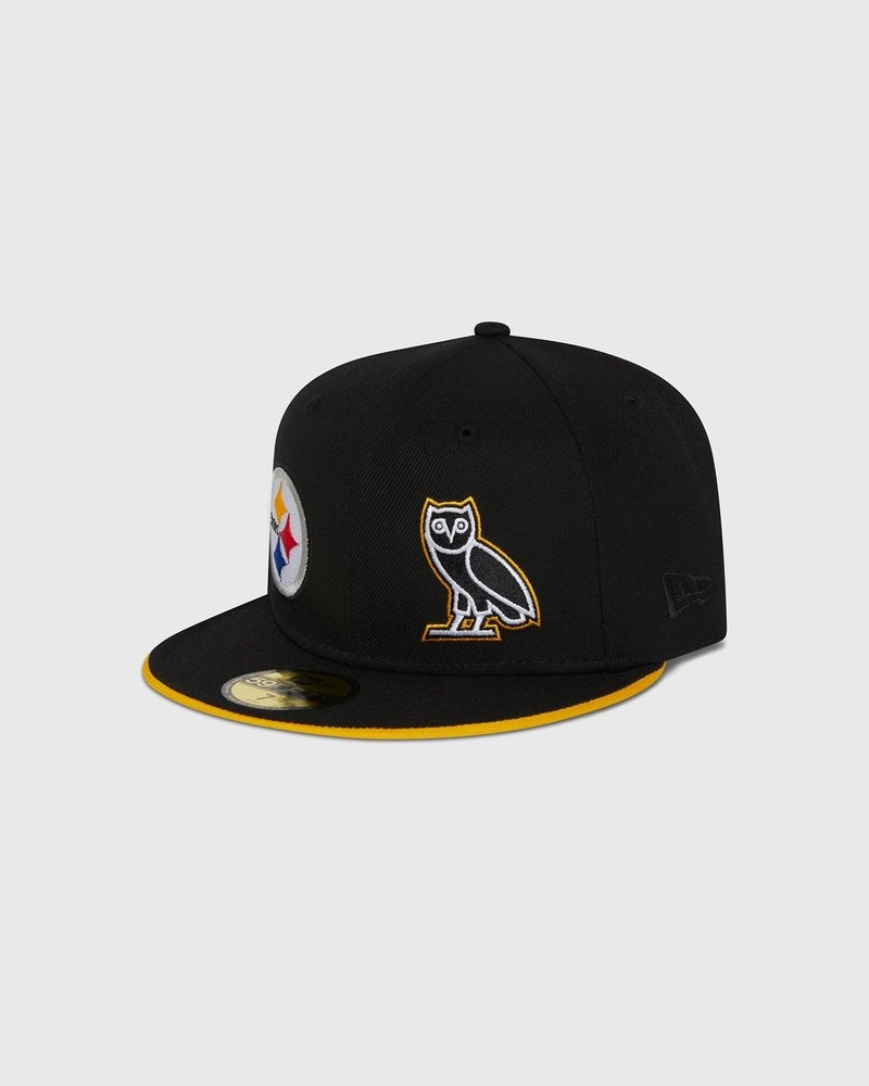 Black OVO NFL Pittsburgh Steelers New Era 59Fifty Fitted Cap Headwear | GF51-D0DO