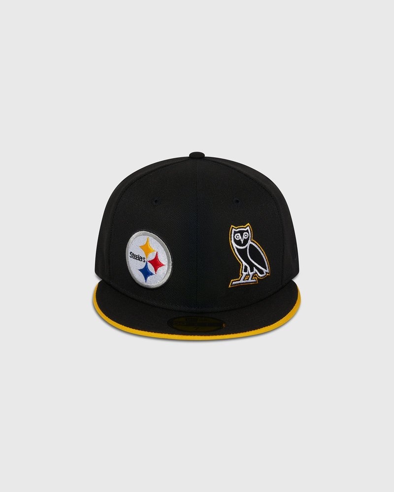 Black OVO NFL Pittsburgh Steelers New Era 59Fifty Fitted Cap Headwear | GF51-D0DO