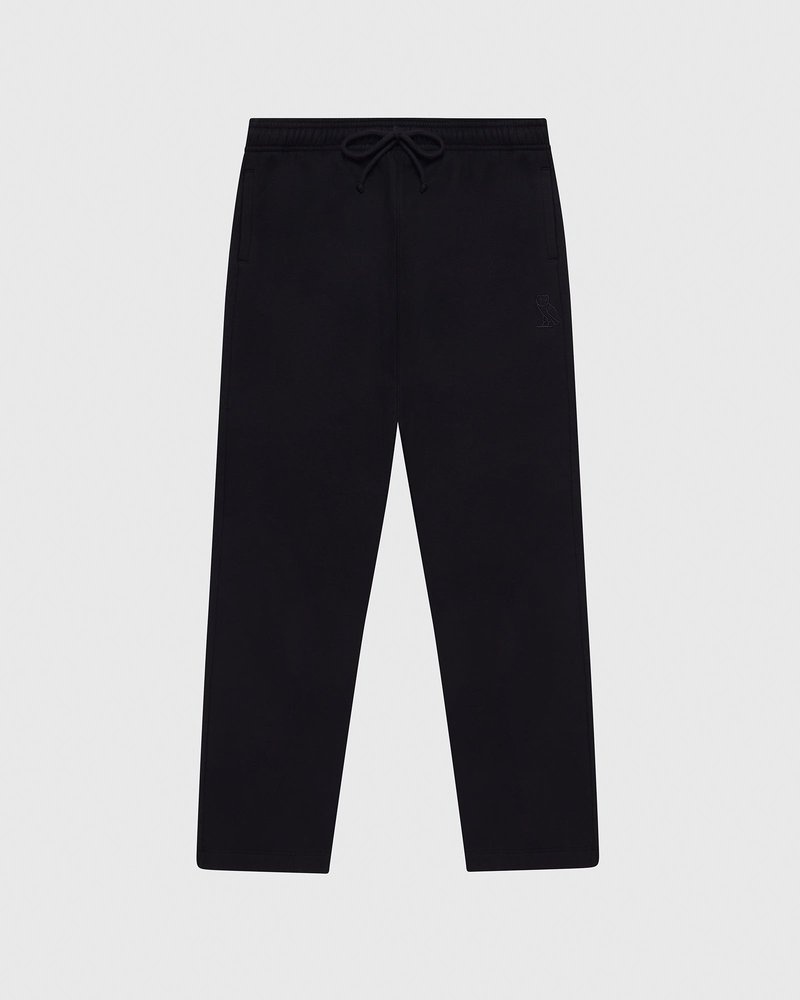 Black OVO Open Hem Sweatpant Bottoms | JI15-J8GA