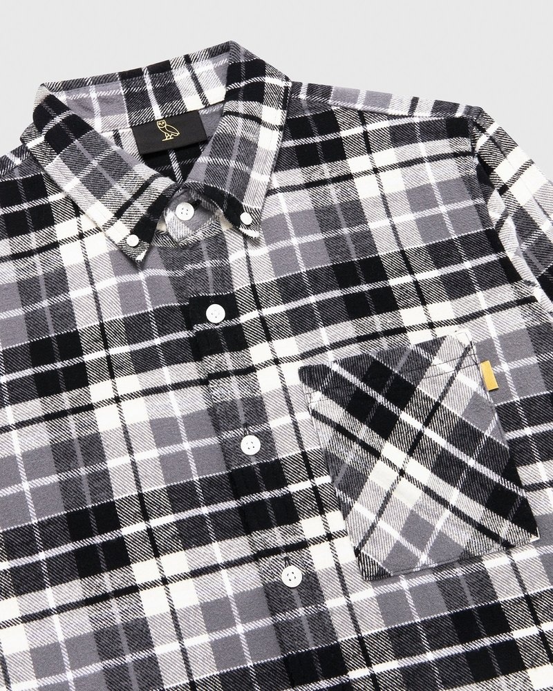 Black OVO Plaid Flannel Shirt Tops | GE67-Z2TM