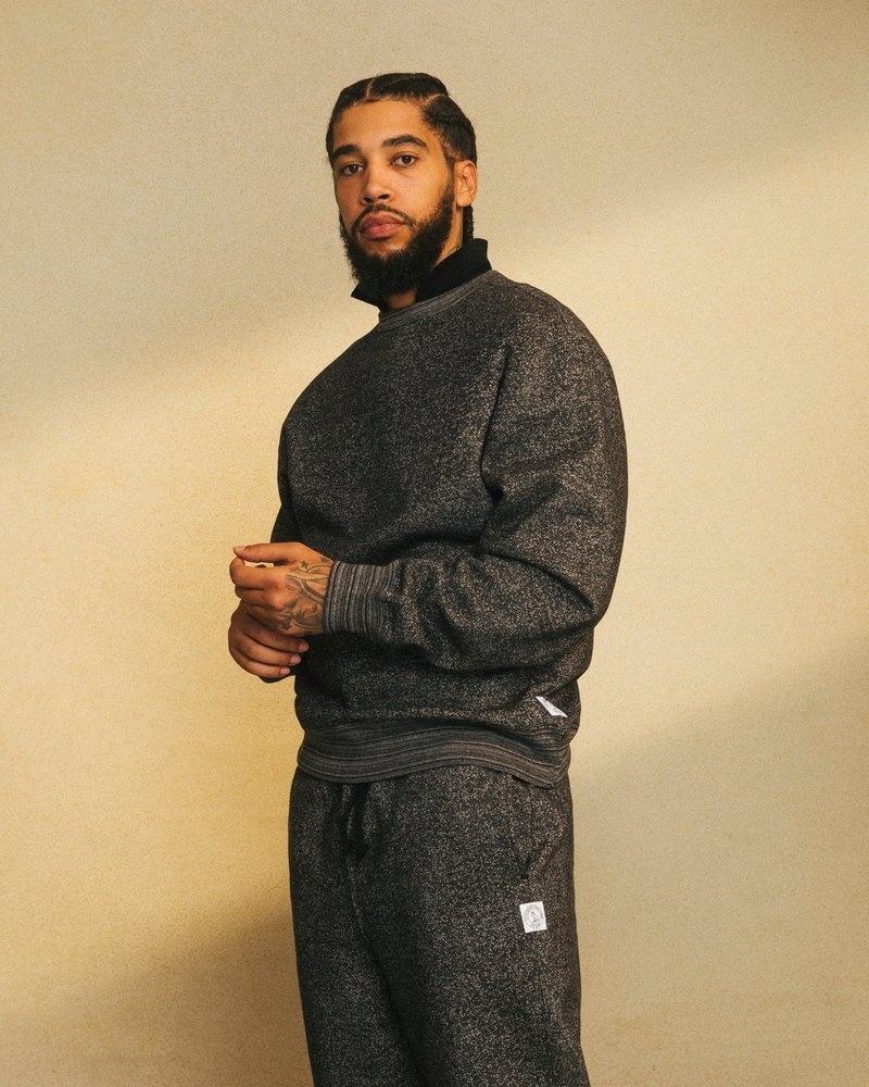 Black OVO Speckle Fleece Crewneck Sweaters | NS81-M7KG