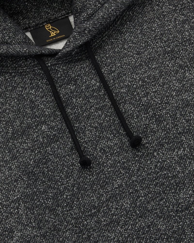 Black OVO Speckle Fleece Hoodie Sweaters | JK29-V7VB