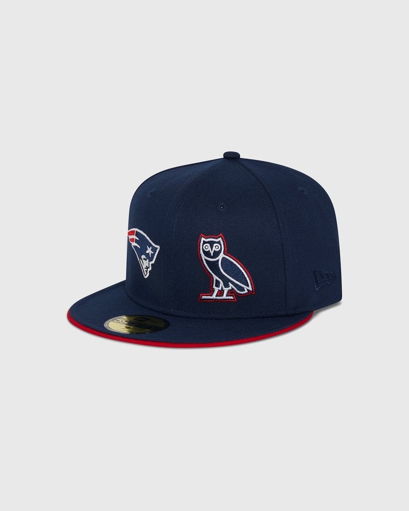 Blue OVO NFL New England Patriots New Era 59Fifty Fitted Cap Headwear | GS64-Q8AE