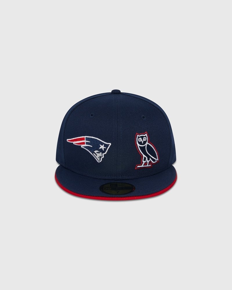 Blue OVO NFL New England Patriots New Era 59Fifty Fitted Cap Headwear | GS64-Q8AE