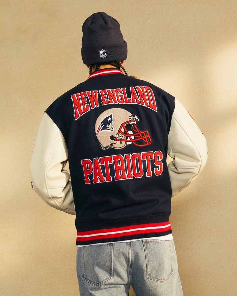 Blue OVO NFL New England Patriots Varsity Jacket Outerwear | LW47-N2VQ