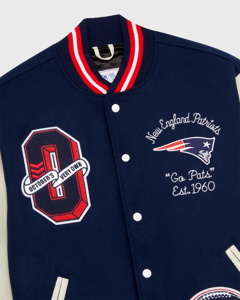 Blue OVO NFL New England Patriots Varsity Jacket Outerwear | LW47-N2VQ