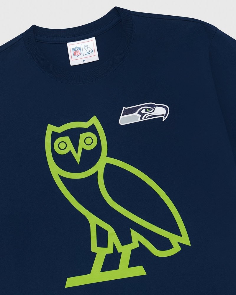 Blue OVO NFL Seattle Seahawks Game Day T-Shirt T-Shirts | TI54-S8LS