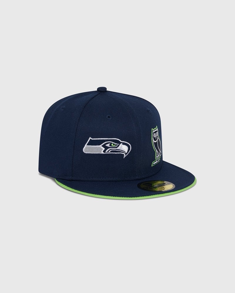 Blue OVO NFL Seattle Seahawks New Era 59Fifty Fitted Cap Headwear | HE64-X7GQ