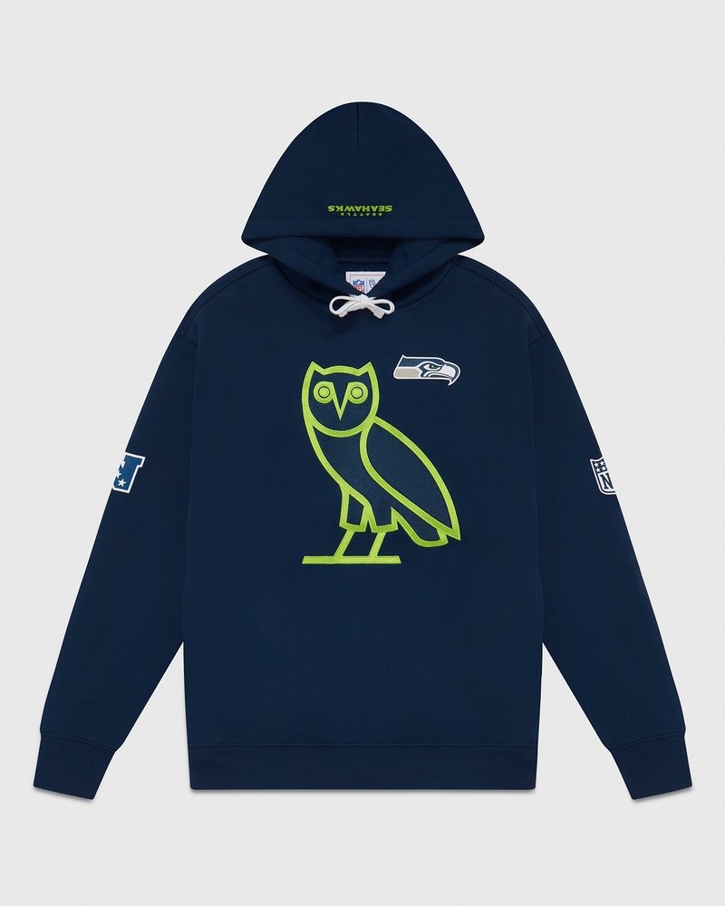 Blue OVO NFL Seattle Seahawks OG Hoodie Sweaters | OT38-F3NR