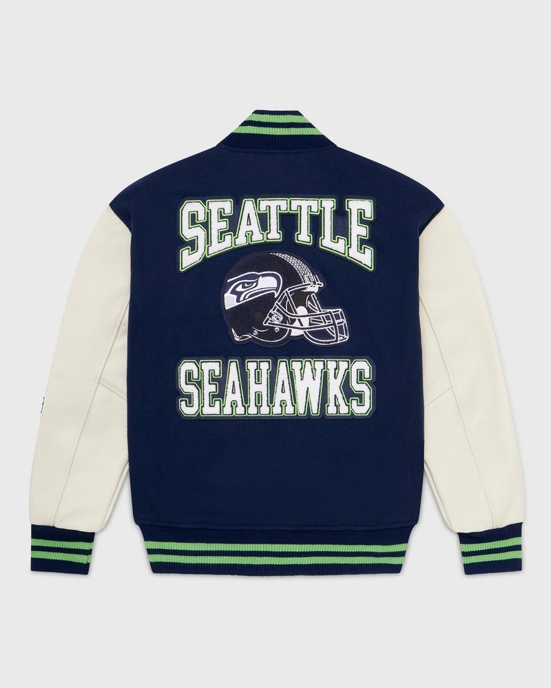 Blue OVO NFL Seattle Seahawks Varsity Jacket Outerwear | SP43-F8SU