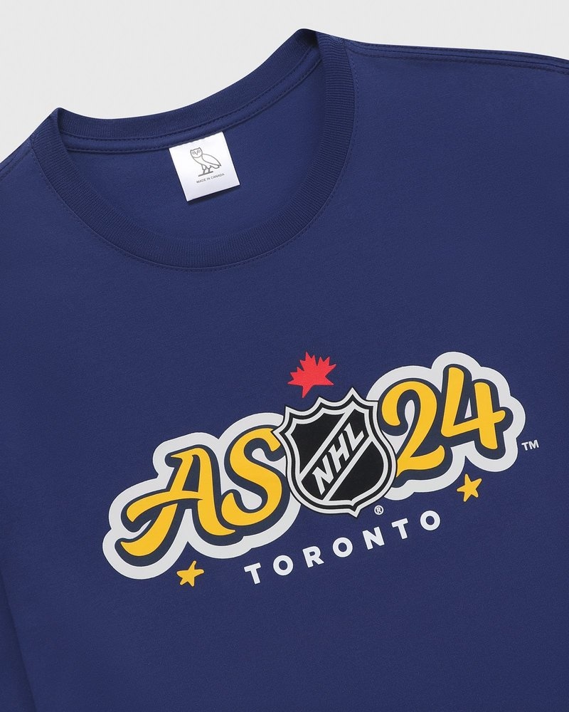 Blue OVO NHL All Star T-Shirt T-Shirts | XB78-X7NW