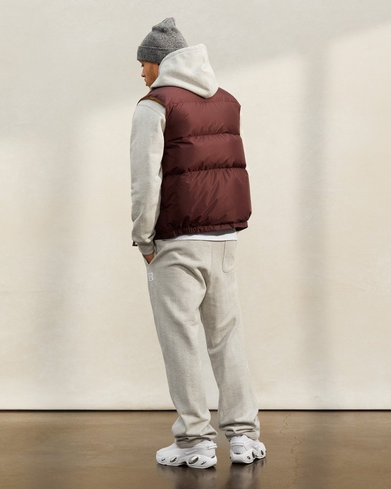 Burgundy OVO Crescent Down Works Italian Vest Outerwear | YA91-B7PN