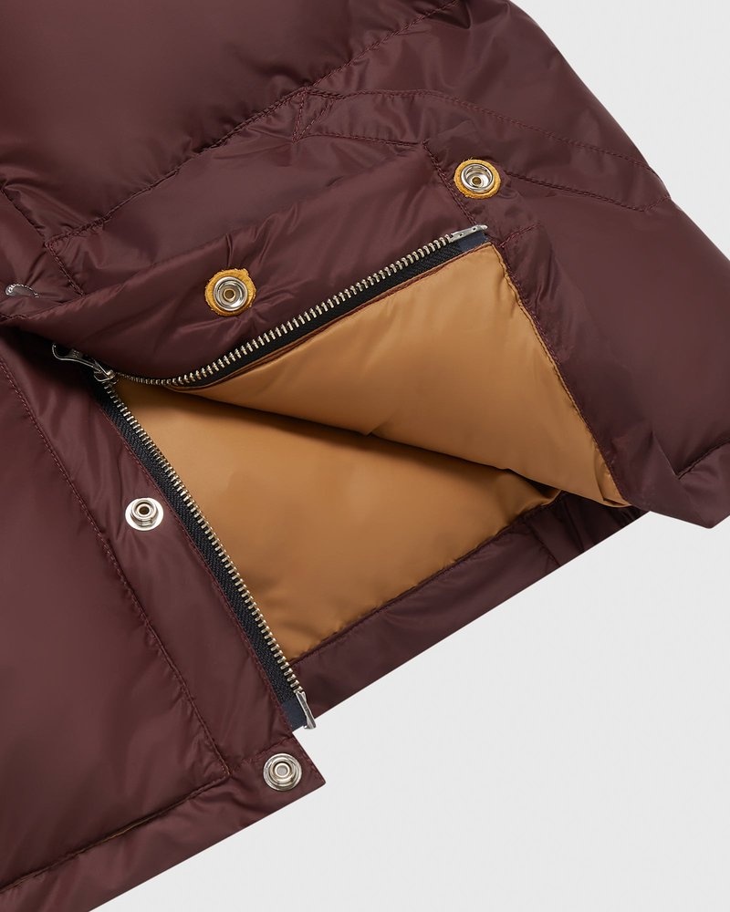 Burgundy OVO Crescent Down Works Italian Vest Outerwear | YA91-B7PN