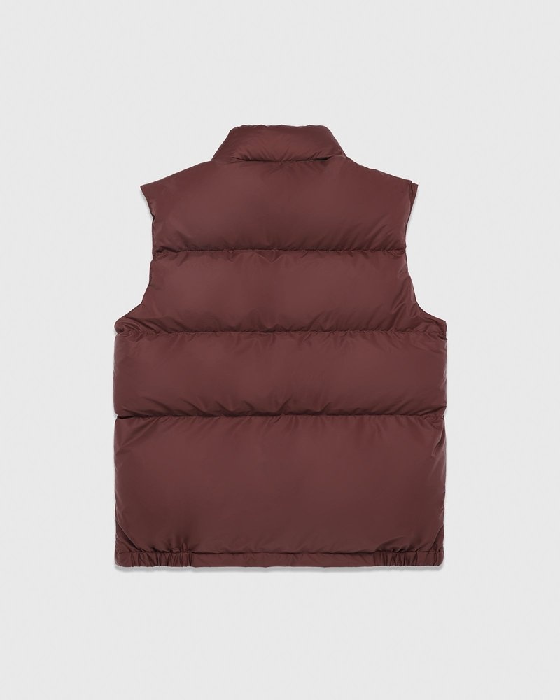 Burgundy OVO Crescent Down Works Italian Vest Outerwear | YA91-B7PN