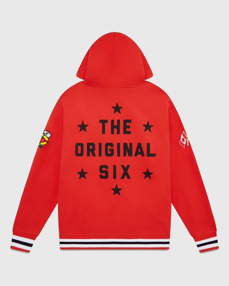 Chicago Red OVO Chicago Blackhawks Hoodie Sweaters | ZN27-X9EY