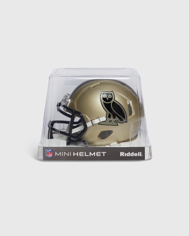 Gold OVO NFL New Orleans Saints Riddell Mini Helmet Accessories | WX02-X6EL