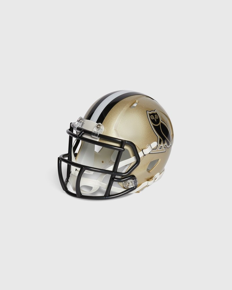 Gold OVO NFL New Orleans Saints Riddell Mini Helmet Accessories | WX02-X6EL