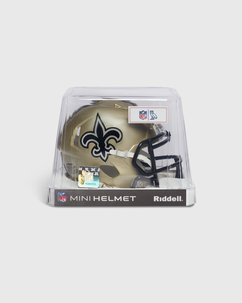 Gold OVO NFL New Orleans Saints Riddell Mini Helmet Accessories | WX02-X6EL