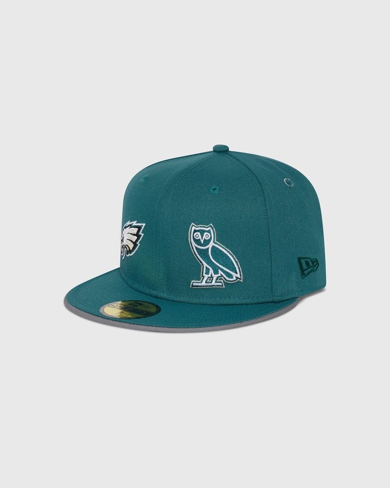 Green OVO NFL Philadelphia Eagles New Era 59Fifty Fitted Cap Headwear | KW42-D8IY