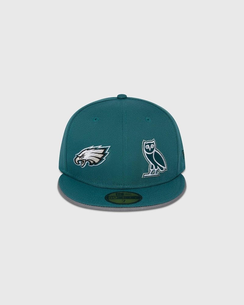 Green OVO NFL Philadelphia Eagles New Era 59Fifty Fitted Cap Headwear | KW42-D8IY