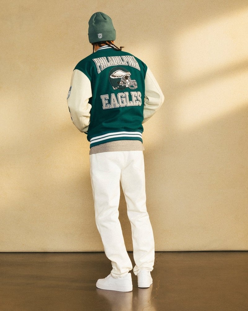 Green OVO NFL Philadelphia Eagles Varsity Jacket Outerwear | BC25-U3TY