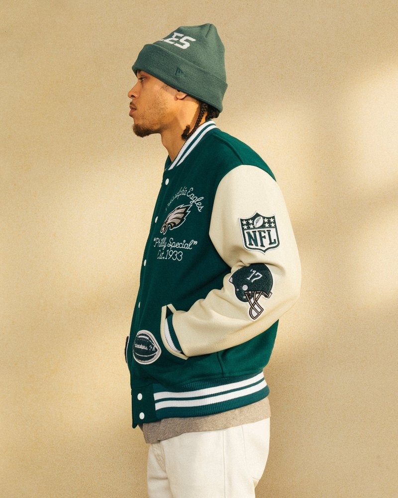 Green OVO NFL Philadelphia Eagles Varsity Jacket Outerwear | BC25-U3TY