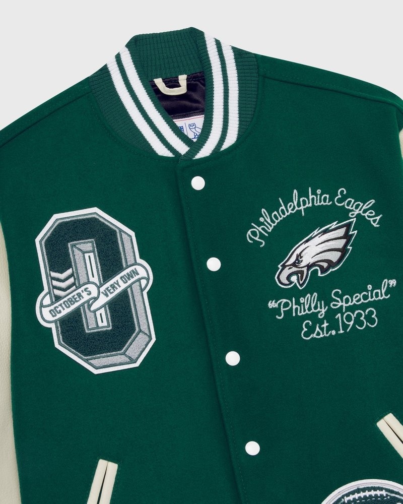 Green OVO NFL Philadelphia Eagles Varsity Jacket Outerwear | BC25-U3TY