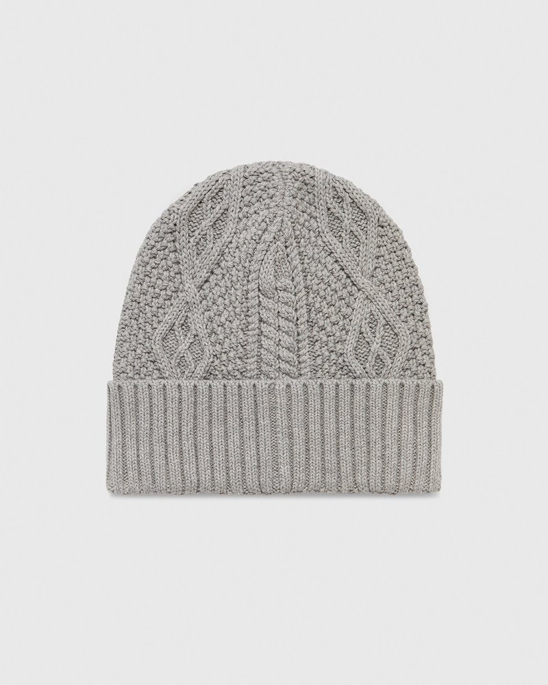 Grey OVO Cable Knit Beanie Headwear | RH49-U0KD