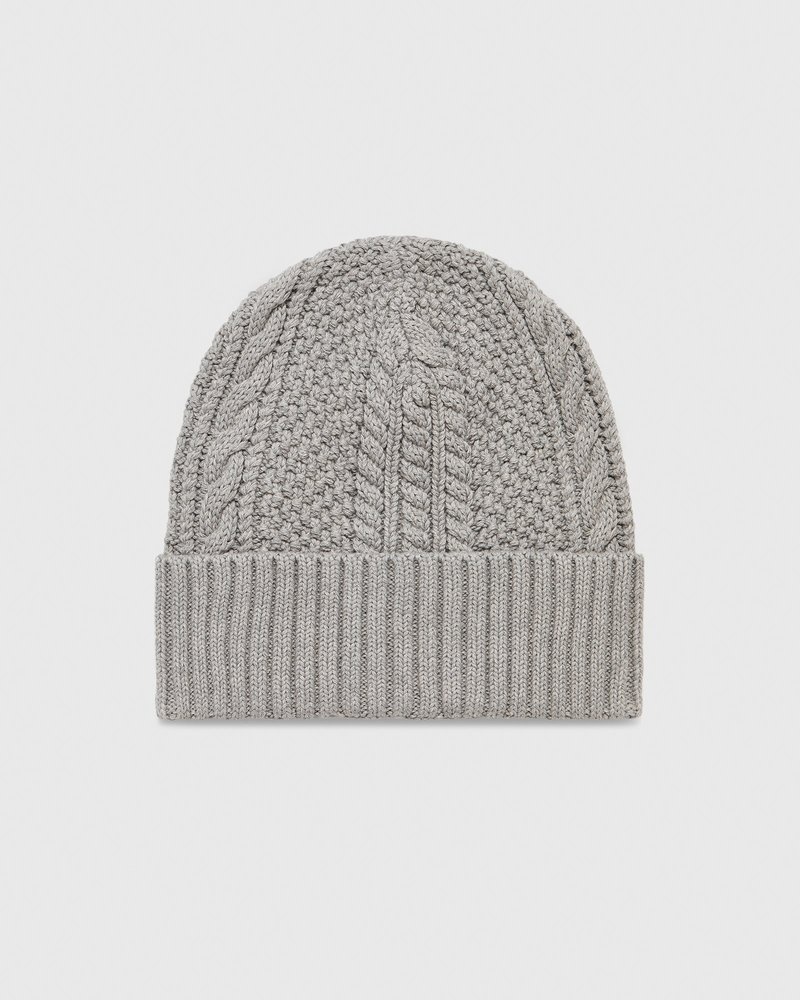 Grey OVO Cable Knit Beanie Headwear | RH49-U0KD