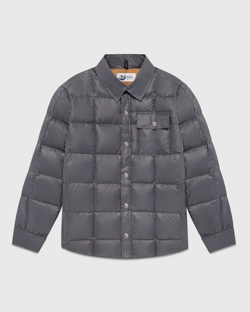 Grey OVO Crescent Down Works Down Shirt Outerwear | UZ79-G4CK