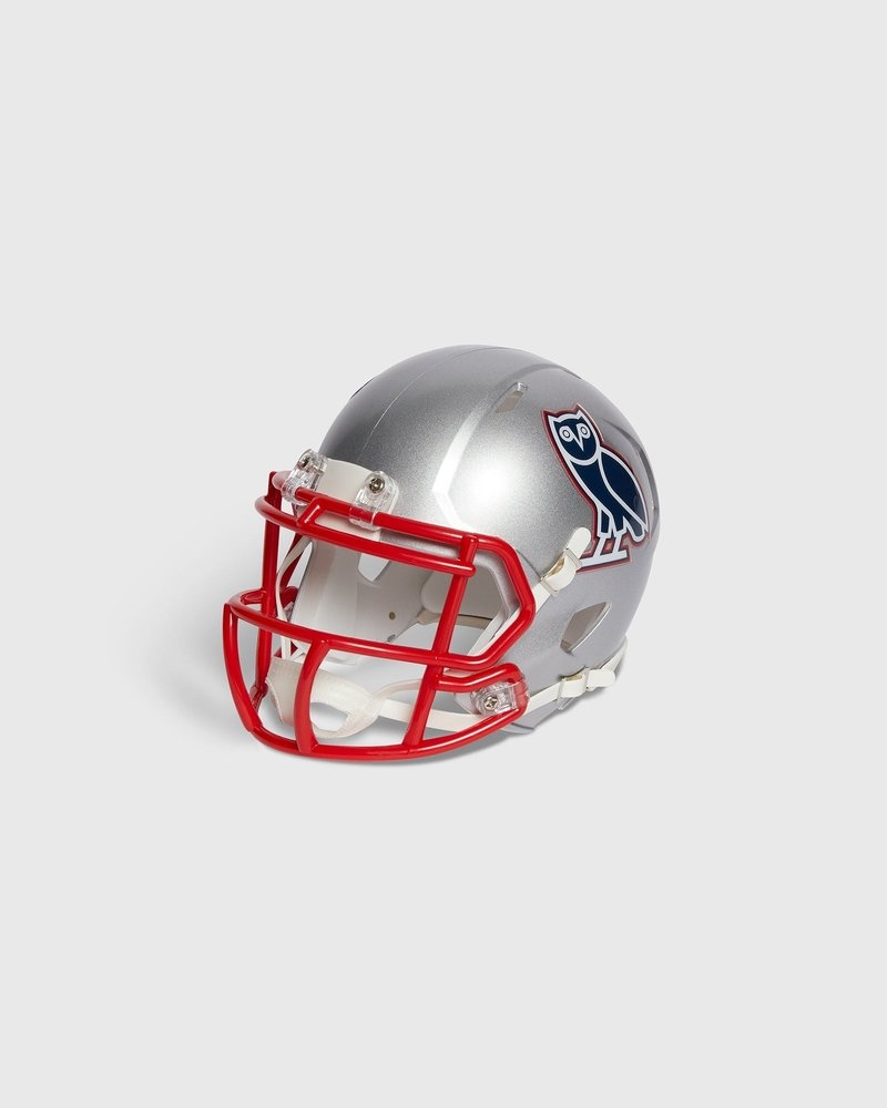 Grey OVO NFL New England Patriots Riddell Mini Helmet Accessories | SG36-G3NL