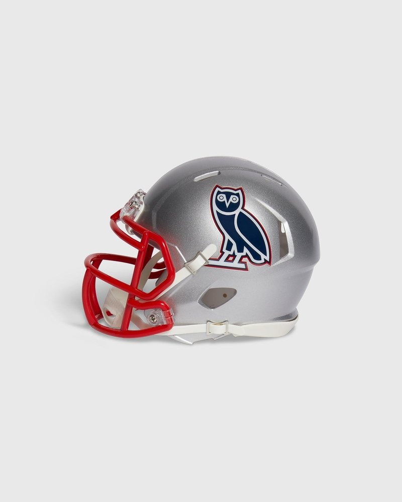 Grey OVO NFL New England Patriots Riddell Mini Helmet Accessories | SG36-G3NL