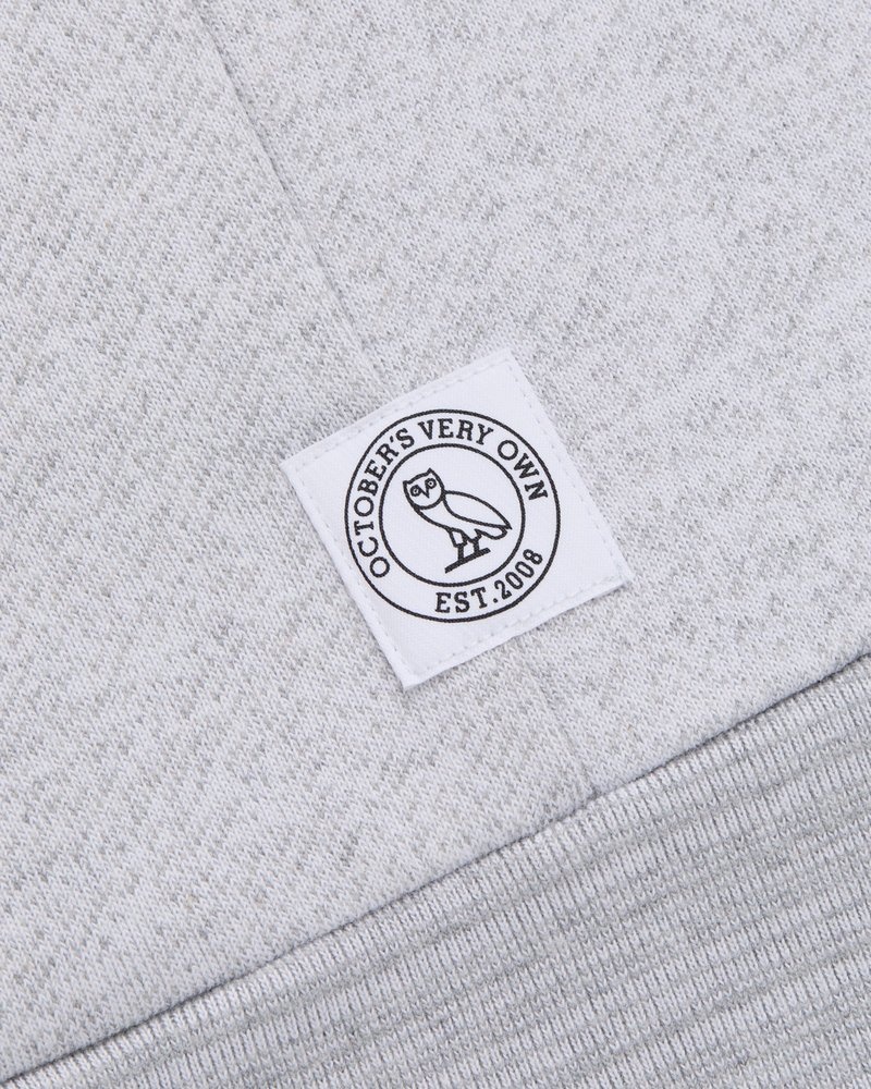 Grey OVO Speckle Fleece Full-Zip Cardigan Tops | YO75-Q6PB