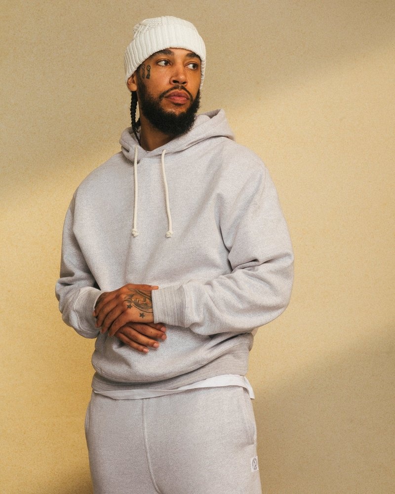 Grey OVO Speckle Fleece Hoodie Sweaters | DC56-F0JI