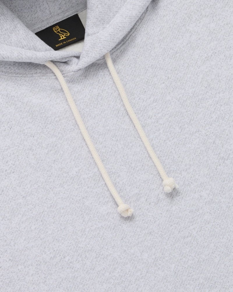 Grey OVO Speckle Fleece Hoodie Sweaters | DC56-F0JI