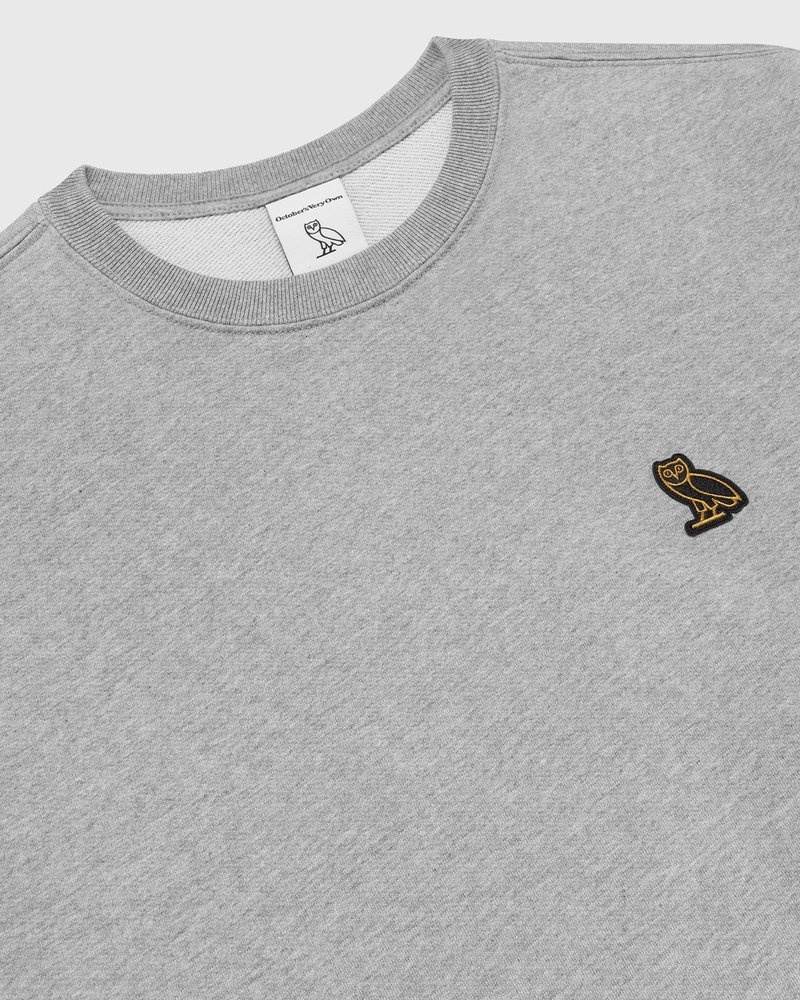 Heather Grey OVO Classic Crewneck Sweaters | BA98-O2XM