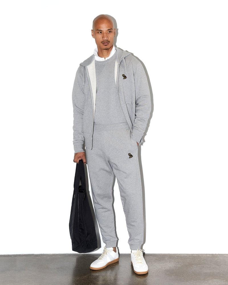 Heather Grey OVO Classic Slim Fit Sweatpant Bottoms | ER89-P2CN