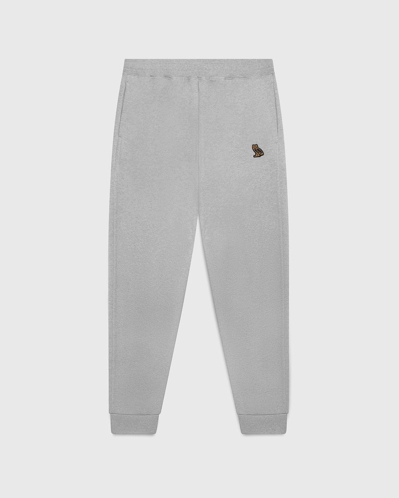 Heather Grey OVO Classic Slim Fit Sweatpant Bottoms | ER89-P2CN