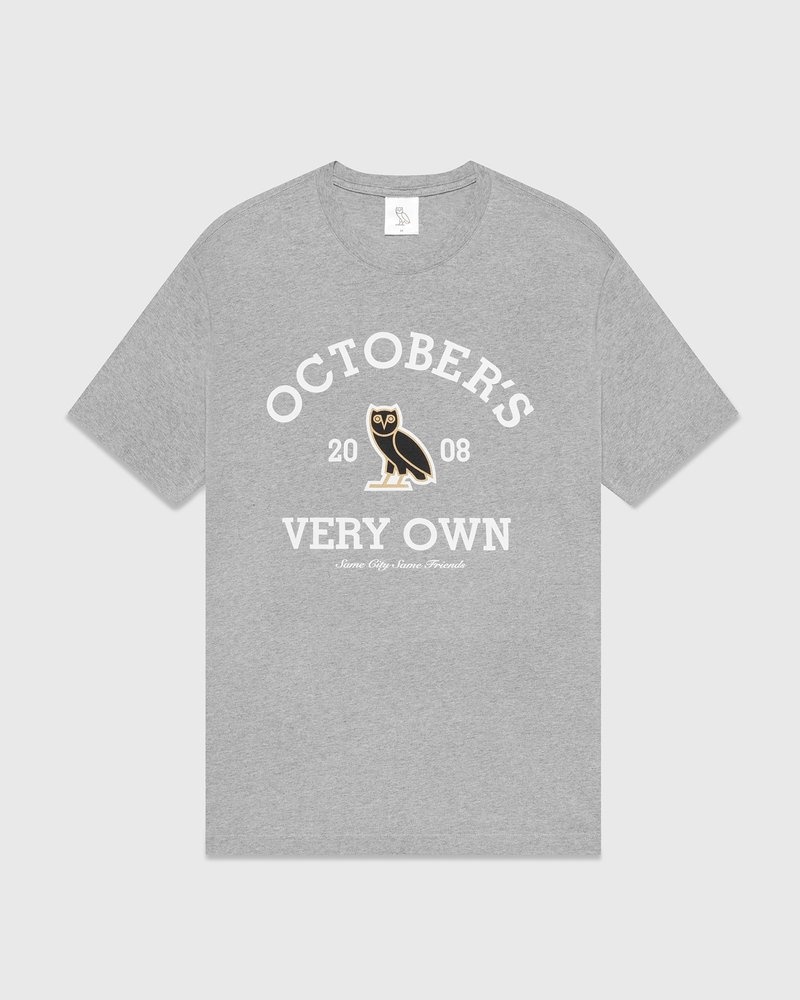 Heather Grey OVO Collegiate T-Shirt T-Shirts | XX30-H7CM