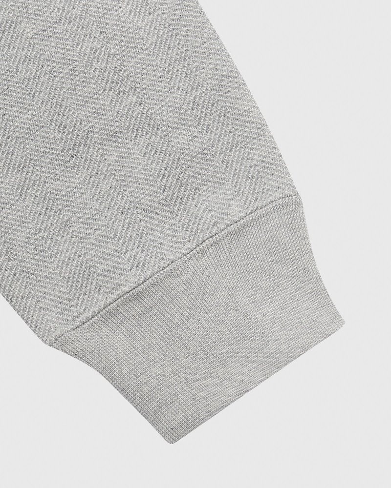 Heather Grey OVO Herringbone Crewneck Sweaters | LI79-Q0NT