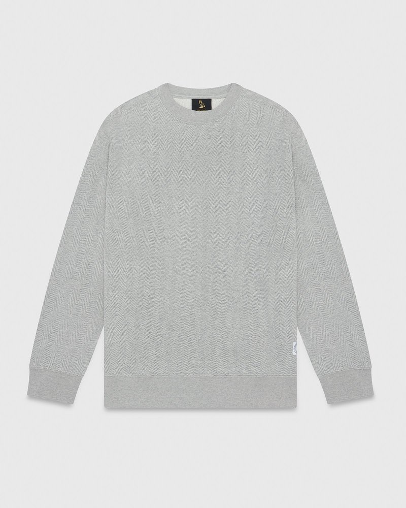 Heather Grey OVO Herringbone Crewneck Sweaters | LI79-Q0NT