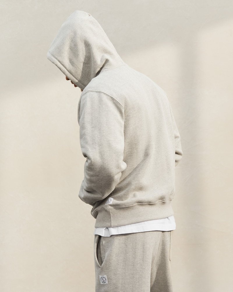 Heather Grey OVO Herringbone Hoodie Sweaters | FF34-X1DZ