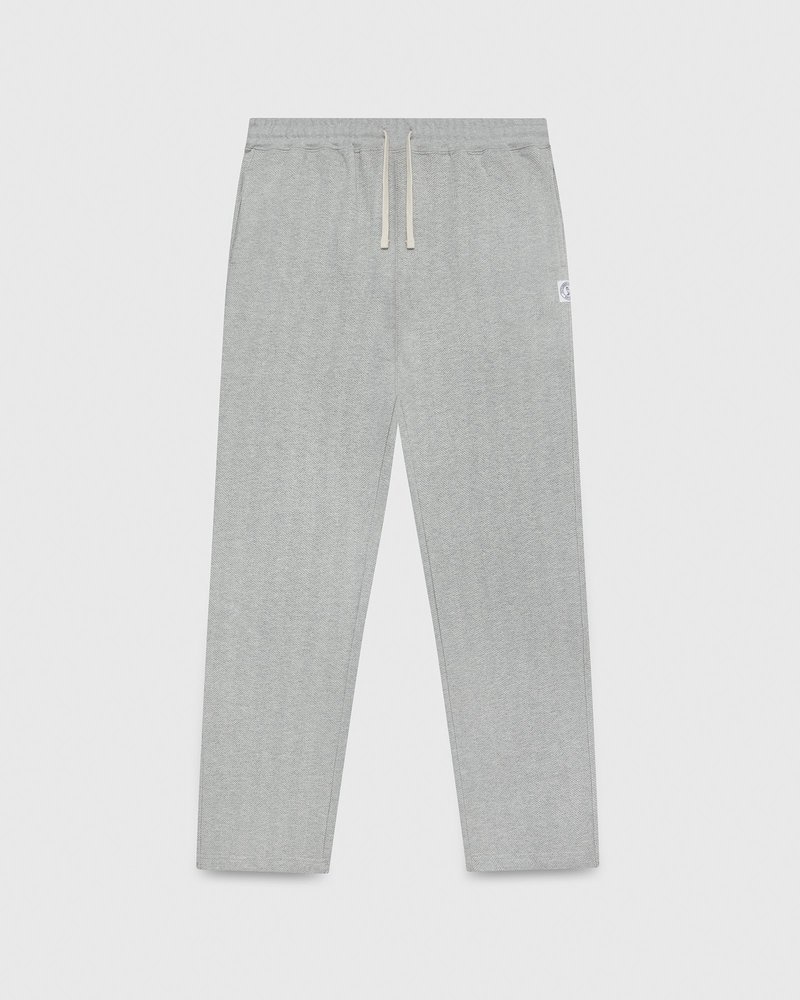 Heather Grey OVO Herringbone Open Hem Sweatpant Bottoms | JU03-Y4WV