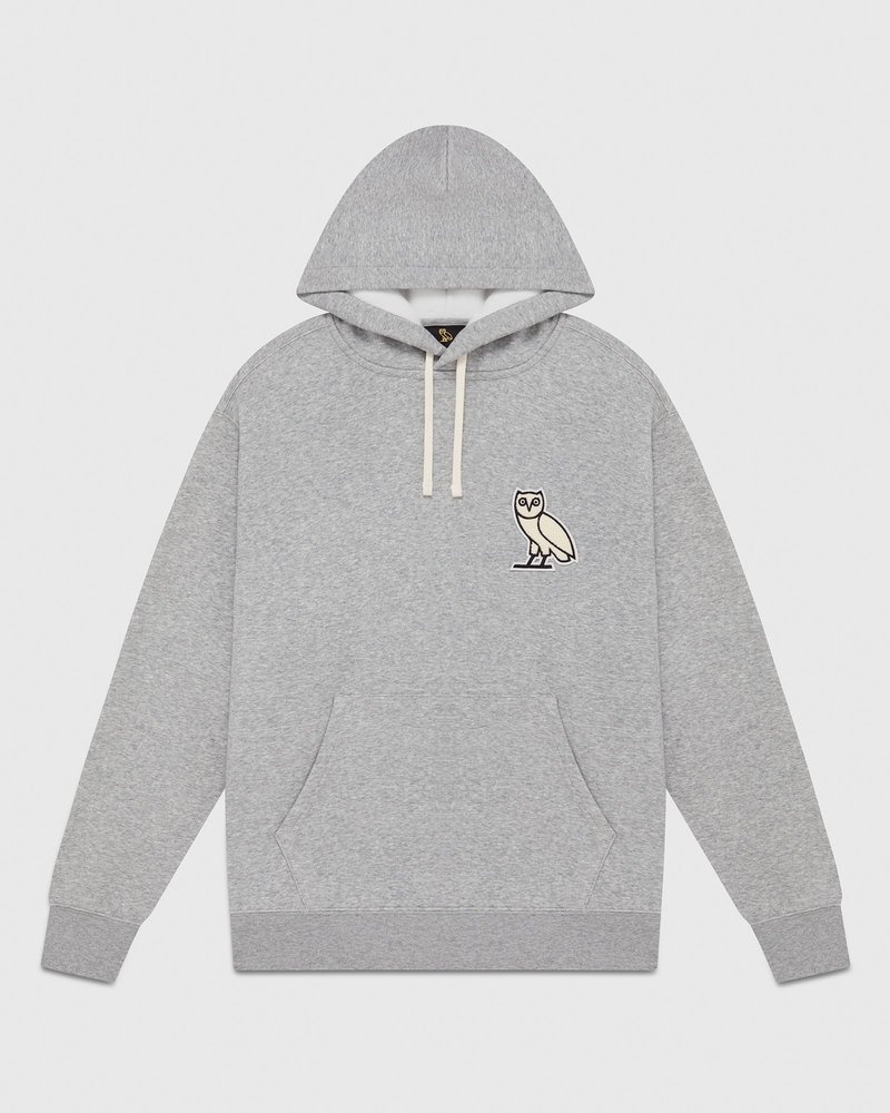 Heather Grey OVO Mini OG Plush Hoodie Sweaters | YP21-M4XI