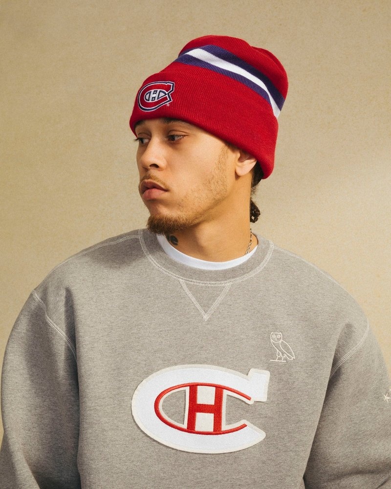 Heather Grey OVO Montreal Canadiens Crewneck Sweaters | GN15-N3SI