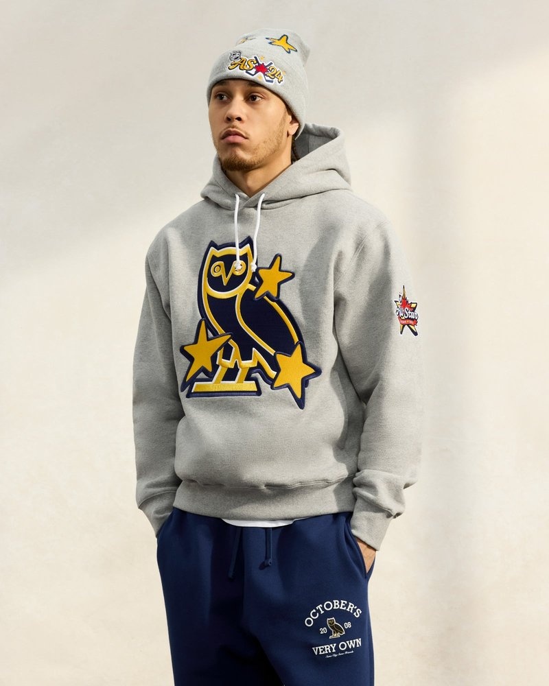 Heather Grey OVO NHL All Star Hoodie Sweaters | CL56-Z2PA