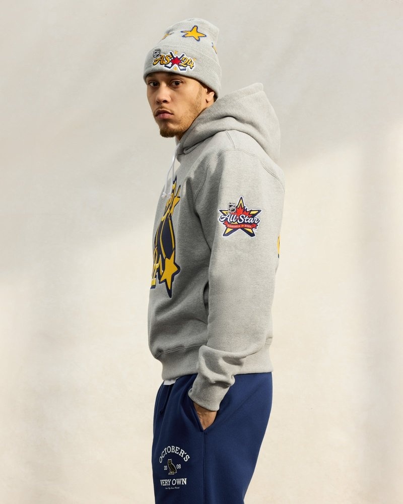 Heather Grey OVO NHL All Star Hoodie Sweaters | CL56-Z2PA