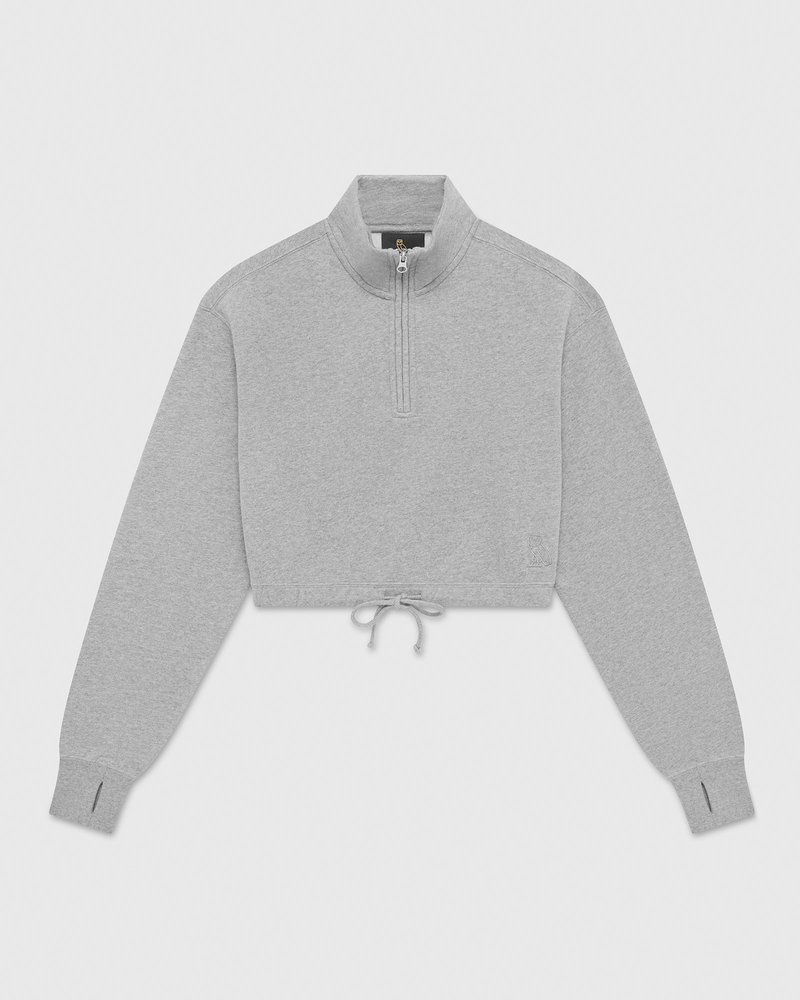 Heather Grey OVO Quarter Zip Mockneck Sweatshirt Sweaters | HH14-K1LF