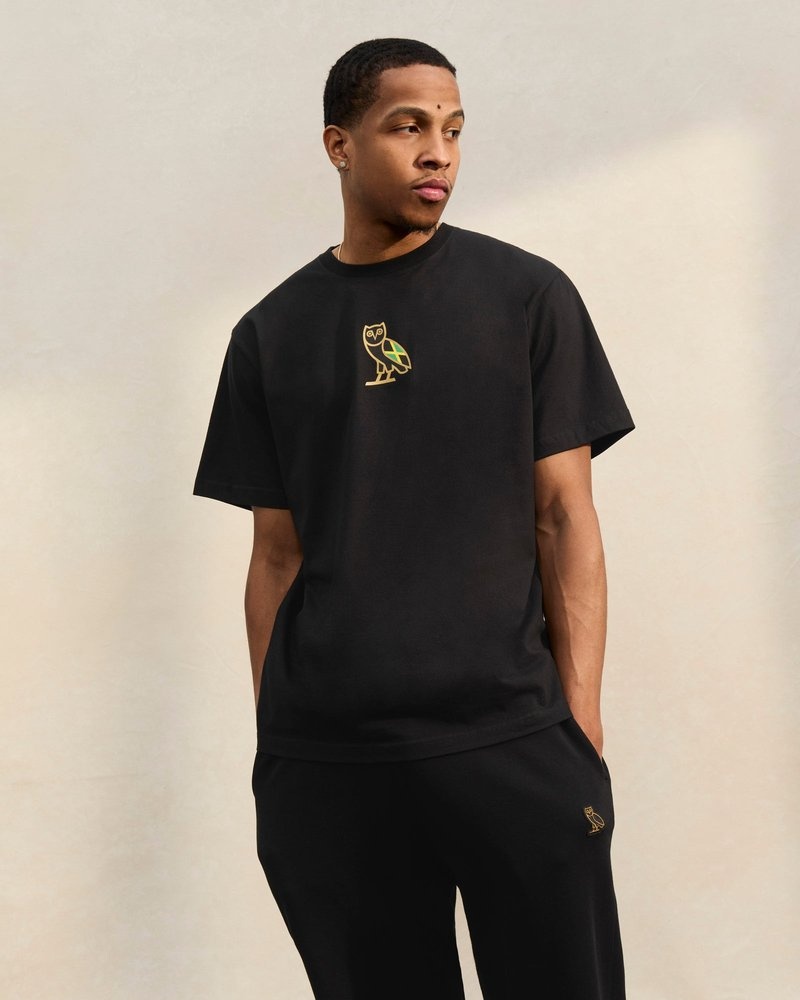 Jamaica Black OVO International Mini OG T-Shirt T-Shirts | OD78-N5SE